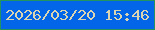 文字の大きさ：4、枠の色：239360、背景の色：0365e7、文字の色：dbd5b1 無料ブログパーツのブログ時計