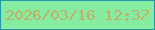 文字の大きさ：2、枠の色：2396a9、背景の色：85eca2、文字の色：c2ad66 無料ブログパーツのブログ時計