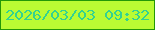 文字の大きさ：1、枠の色：239807、背景の色：bafb33、文字の色：33d290 無料ブログパーツのブログ時計