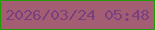文字の大きさ：5、枠の色：239b04、背景の色：a45e73、文字の色：793f7e 無料ブログパーツのブログ時計