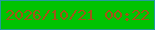 文字の大きさ：4、枠の色：239b9d、背景の色：00c302、文字の色：a25418 無料ブログパーツのブログ時計