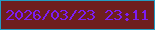 文字の大きさ：1、枠の色：239cc3、背景の色：6e1e1f、文字の色：7d1cf2 無料ブログパーツのブログ時計