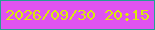 文字の大きさ：3、枠の色：239f94、背景の色：e053f0、文字の色：daeb0a 無料ブログパーツのブログ時計