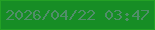 文字の大きさ：5、枠の色：23a125、背景の色：168d25、文字の色：508e69 無料ブログパーツのブログ時計