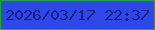 文字の大きさ：3、枠の色：23a144、背景の色：2d48e8、文字の色：1d1c7f 無料ブログパーツのブログ時計