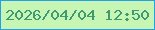 文字の大きさ：2、枠の色：23a1e8、背景の色：c6f5b4、文字の色：3d9a74 無料ブログパーツのブログ時計