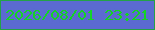 文字の大きさ：5、枠の色：23a248、背景の色：5b6ad1、文字の色：14d325 無料ブログパーツのブログ時計