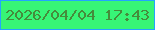 文字の大きさ：5、枠の色：23a4ff、背景の色：37f576、文字の色：458c3b 無料ブログパーツのブログ時計