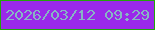 文字の大きさ：1、枠の色：23a50a、背景の色：9a29ea、文字の色：87b5c4 無料ブログパーツのブログ時計