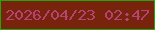 文字の大きさ：3、枠の色：23a50e、背景の色：78240d、文字の色：b74274 無料ブログパーツのブログ時計