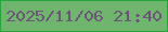 文字の大きさ：1、枠の色：23a739、背景の色：6fb56d、文字の色：6b5379 無料ブログパーツのブログ時計