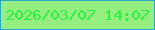 文字の大きさ：1、枠の色：23a8c8、背景の色：95ee7f、文字の色：25f540 無料ブログパーツのブログ時計