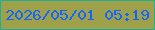 文字の大きさ：5、枠の色：23ac96、背景の色：9ea04a、文字の色：1266fd 無料ブログパーツのブログ時計