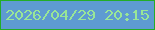 文字の大きさ：3、枠の色：23ad27、背景の色：5e9bd1、文字の色：99e697 無料ブログパーツのブログ時計