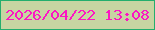 文字の大きさ：4、枠の色：23ae6d、背景の色：c7d5a2、文字の色：fc16c3 無料ブログパーツのブログ時計