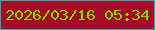 文字の大きさ：1、枠の色：23aea6、背景の色：a60c2a、文字の色：76e100 無料ブログパーツのブログ時計