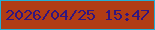 文字の大きさ：2、枠の色：23aed5、背景の色：b13c15、文字の色：32157f 無料ブログパーツのブログ時計