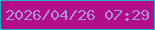 文字の大きさ：4、枠の色：23b0c2、背景の色：b20e87、文字の色：ab8fe1 無料ブログパーツのブログ時計