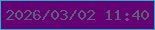 文字の大きさ：4、枠の色：23b0d0、背景の色：650175、文字の色：5b6376 無料ブログパーツのブログ時計