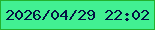 文字の大きさ：1、枠の色：23b12d、背景の色：42f092、文字の色：041444 無料ブログパーツのブログ時計