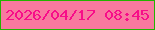 文字の大きさ：4、枠の色：23b300、背景の色：f8799f、文字の色：f70d89 無料ブログパーツのブログ時計
