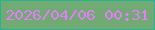 文字の大きさ：1、枠の色：23b596、背景の色：72aa74、文字の色：e67bfd 無料ブログパーツのブログ時計