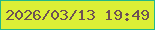 文字の大きさ：3、枠の色：23b887、背景の色：dcef36、文字の色：6e5154 無料ブログパーツのブログ時計