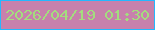 文字の大きさ：3、枠の色：23b8fe、背景の色：c781ac、文字の色：a3dd7e 無料ブログパーツのブログ時計