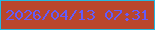 文字の大きさ：4、枠の色：23b9e0、背景の色：b9462c、文字の色：645bf9 無料ブログパーツのブログ時計