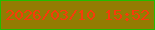 文字の大きさ：3、枠の色：23bc00、背景の色：937c02、文字の色：f73b0a 無料ブログパーツのブログ時計