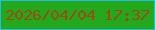 文字の大きさ：1、枠の色：23bde3、背景の色：24a91d、文字の色：9b4b13 無料ブログパーツのブログ時計