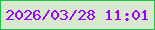 文字の大きさ：5、枠の色：23be48、背景の色：d8e8cf、文字の色：9b00fc 無料ブログパーツのブログ時計