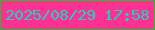 文字の大きさ：5、枠の色：23c224、背景の色：fc3292、文字の色：1fd1c5 無料ブログパーツのブログ時計