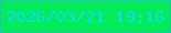 文字の大きさ：1、枠の色：23c3b4、背景の色：04eb5a、文字の色：03e2ec 無料ブログパーツのブログ時計