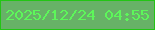 文字の大きさ：2、枠の色：23c515、背景の色：67b267、文字の色：5df75a 無料ブログパーツのブログ時計