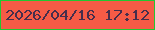 文字の大きさ：5、枠の色：23c731、背景の色：f65b46、文字の色：462e4c 無料ブログパーツのブログ時計