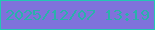 文字の大きさ：1、枠の色：23c7b3、背景の色：7f72db、文字の色：2ab1ab 無料ブログパーツのブログ時計