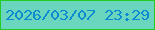 文字の大きさ：4、枠の色：23cb23、背景の色：69d6bd、文字の色：0c8ad1 無料ブログパーツのブログ時計
