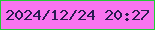 文字の大きさ：4、枠の色：23cb36、背景の色：f874ef、文字の色：291b52 無料ブログパーツのブログ時計