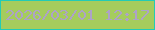 文字の大きさ：1、枠の色：23cbb5、背景の色：a5cc5d、文字の色：ada2c8 無料ブログパーツのブログ時計
