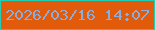 文字の大きさ：2、枠の色：23cdb4、背景の色：e15b0a、文字の色：8baddc 無料ブログパーツのブログ時計