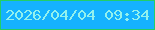 文字の大きさ：4、枠の色：23ce67、背景の色：15b2fe、文字の色：93f1ed 無料ブログパーツのブログ時計