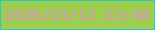 文字の大きさ：1、枠の色：23cec2、背景の色：9ecd4f、文字の色：da93c2 無料ブログパーツのブログ時計