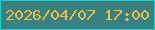 文字の大きさ：5、枠の色：23ced3、背景の色：378180、文字の色：f3be44 無料ブログパーツのブログ時計