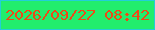 文字の大きさ：4、枠の色：23ced8、背景の色：22ed6d、文字の色：ed4a17 無料ブログパーツのブログ時計