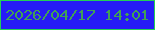 文字の大きさ：5、枠の色：23cf55、背景の色：261bf6、文字の色：41a156 無料ブログパーツのブログ時計