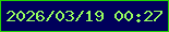 文字の大きさ：2、枠の色：23d303、背景の色：00005b、文字の色：97fe5e 無料ブログパーツのブログ時計