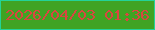 文字の大きさ：2、枠の色：23d398、背景の色：40a323、文字の色：d94640 無料ブログパーツのブログ時計