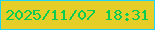 文字の大きさ：3、枠の色：23d3f7、背景の色：e5ce27、文字の色：0acc53 無料ブログパーツのブログ時計