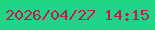 文字の大きさ：3、枠の色：23d771、背景の色：20d38a、文字の色：c01b4a 無料ブログパーツのブログ時計